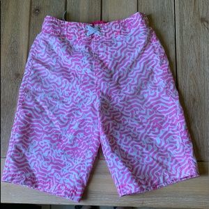 Boys hot pink swim trunks